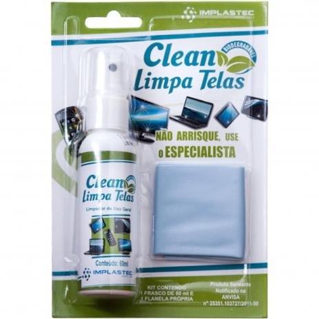 clean limpa telas 60ml com flanela